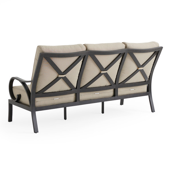Key West Rustic Bronze Aluminum with Cushions Sofa