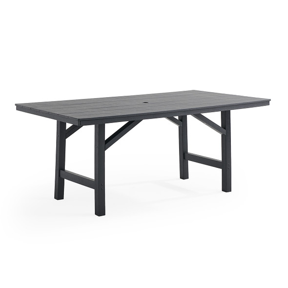 Nantucket Black Polymer 72 x 40 in. Dining Table