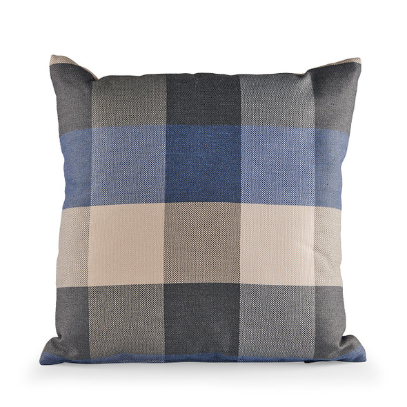 18 inch Indigo Check Pillow