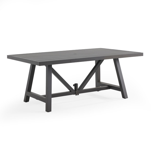 Aged Bronze 70x40 Rectangle Aluminum Slat Top Table