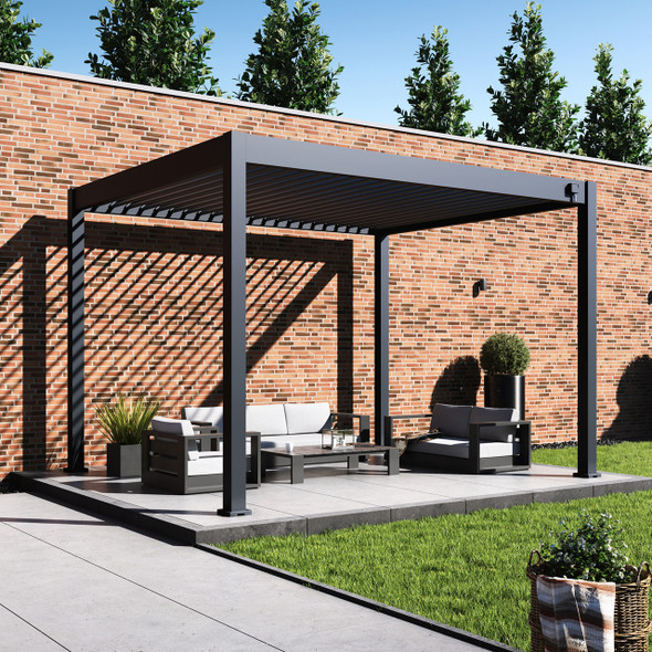 Grand Tuscan Louvered Pergola 10x12