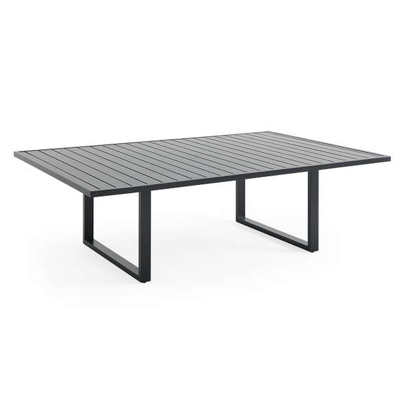 Chelsea Textured Black Aluminum 96 x 64 in. Dining Table