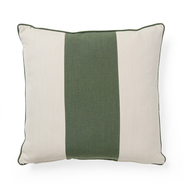 18 in. Scotland Green Block-Stripe Outdoor Throw Pillow