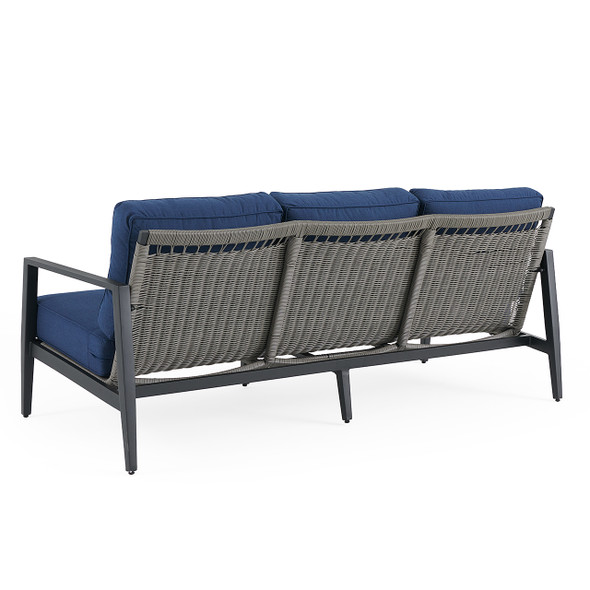Portofino Husk Midnight Aluminum with Cushions Sofa