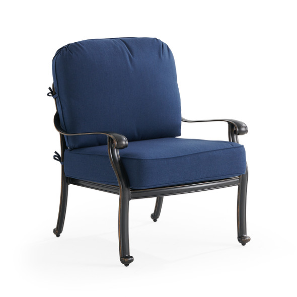 Roma Black Gold Cast Aluminum with Cushions Club Chair