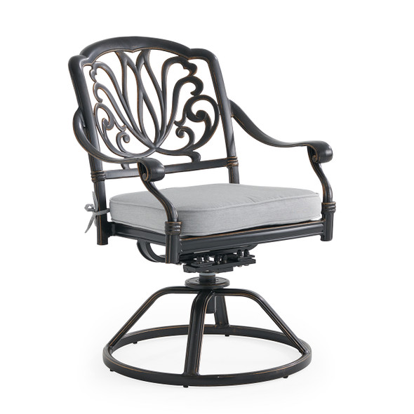 Roma Black Gold Cast Aluminum with Cushion Swivel Rocker