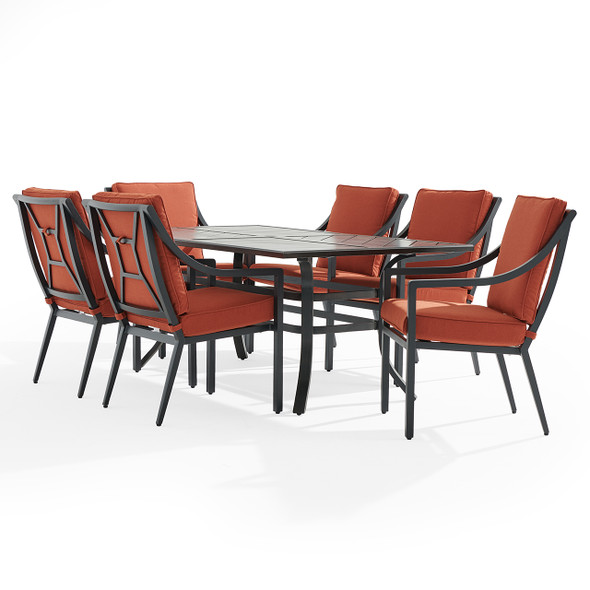 Hill Country Aluminum 7-Piece 72" Rectangular Dining Set, Aged Bronze