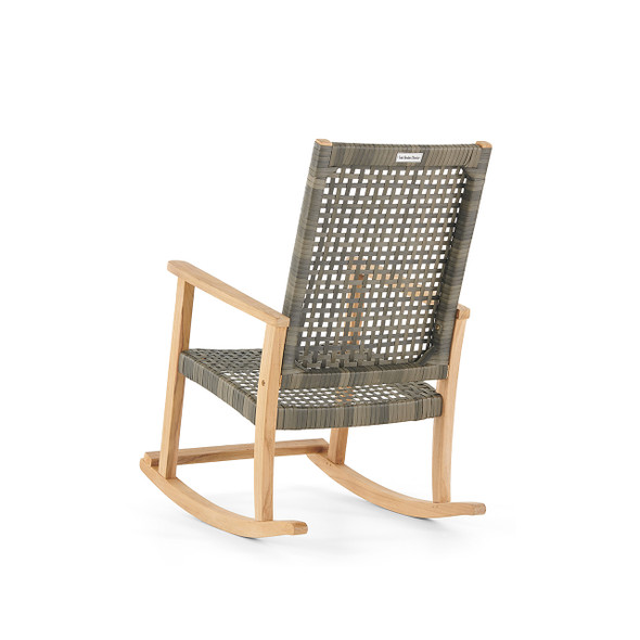 Hampton Driftwood Outdoor Wicker and Solid Teak Rocking Chair