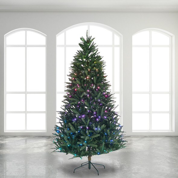 7.5 Feet Spruce App-Controlled LED Multicolor Christmas Tree, 500 Lights