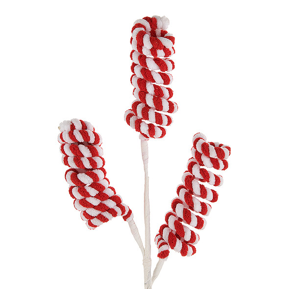 In-Store Only 27 in. White Beaded Iced Berry Pick