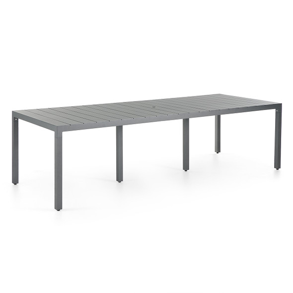 San Miguel Anthracite Aluminum 110 x 42 in. Slat Top Dining Table