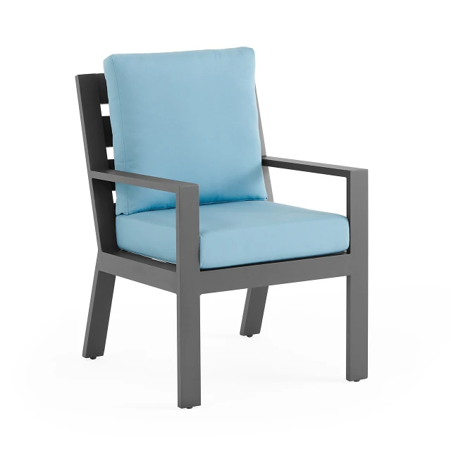 Soho Slate Grey Aluminum with Cushion Swivel Rocker - Fortunoff