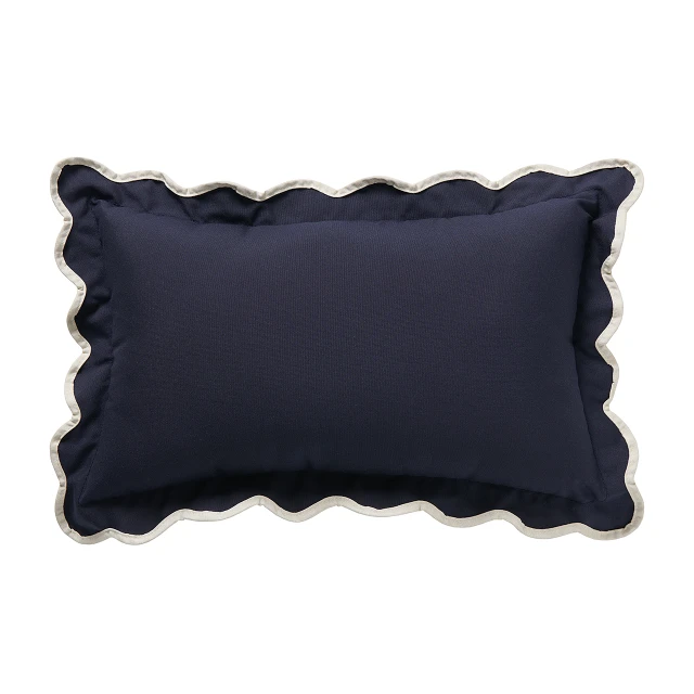 Black and Natural 12 x 20 in. Lumbar Pillow with Welted Flange