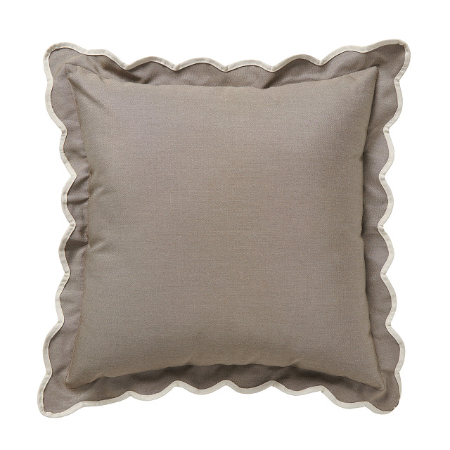Taupe and Natural 12 x 20 in. Lumbar Pillow with Welted Flange