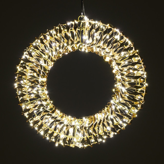 21.7 in. Glass Christmas Tree Decor with 60 Warm White Sparkling Lights