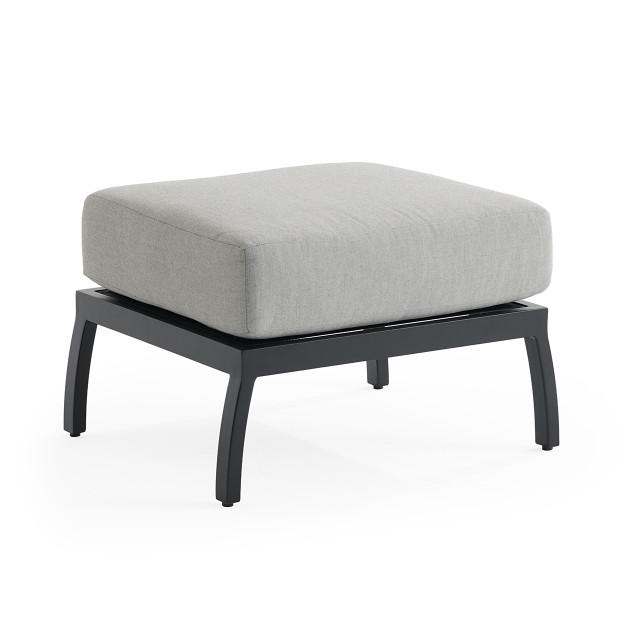 asimocraft LittleCot_A オットマン St. Lucia Midnight Aluminum Ottoman with Cushion | Fortunoff