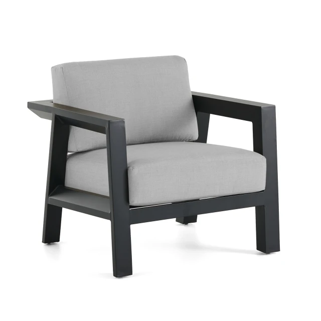 St. Lucia Midnight Aluminum with Cushions Sofa - Fortunoff