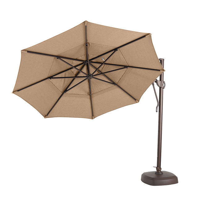 home goods patio umbrellas GarveeHome 15 ft Large with Base, Outdoor Double-Sided Rectangle Market Umbrella for Pool Lawn Garden, Beige : Patio, Lawn & Garden 2026 Independence Day Enjoy more shade as Length - Color:165 - White / Process Blue Nolan N100-6 Verniciatura Speciale