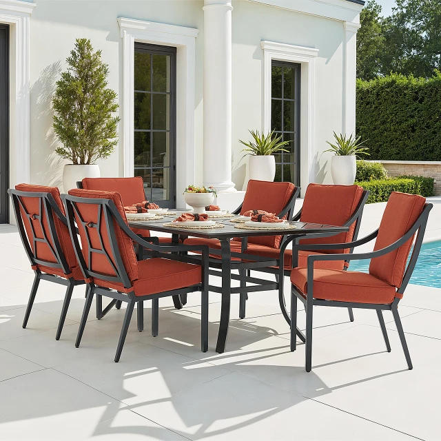 Hill Country Aged Bronze Aluminum 48 in. D Dining Table