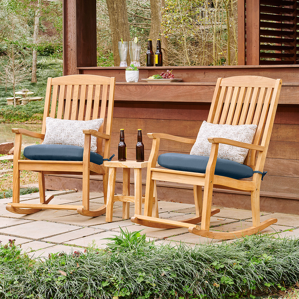 Aberdeen Natural Stain Solid Teak Rocking Chair