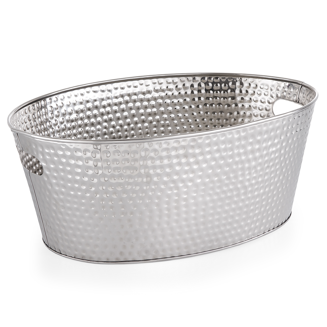 Stainless Steel Hammered Beverage Tub (Silver)