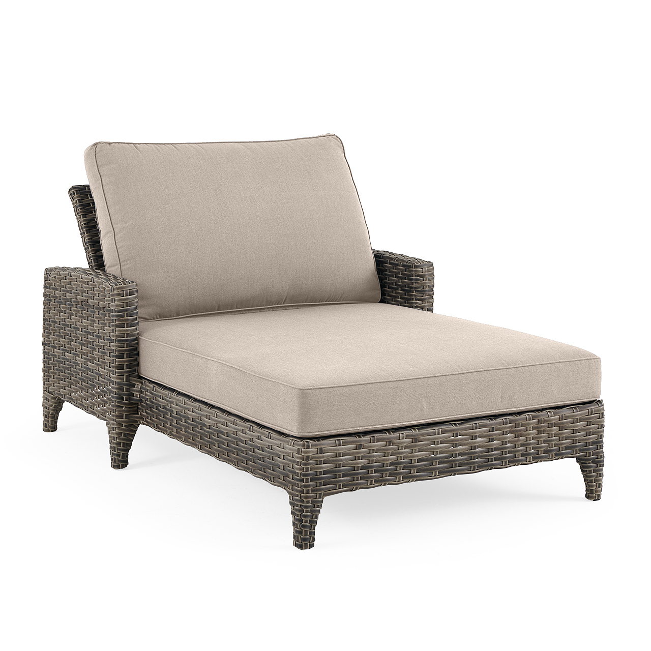 Sonoma Husk Outdoor Wicker with Cushions Cuddle Chaise (Cast Ash)