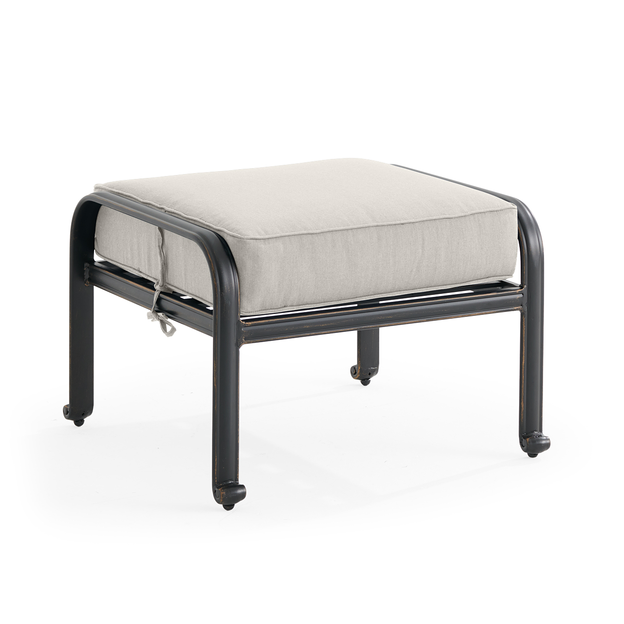 Roma Black Gold Cast Aluminum with Cushion Ottoman (Mist)
