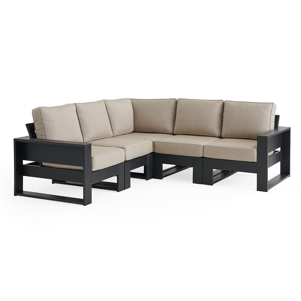 Montauk Polymer with Cushions 5 Piece Modular Sectional (Cast Ash)