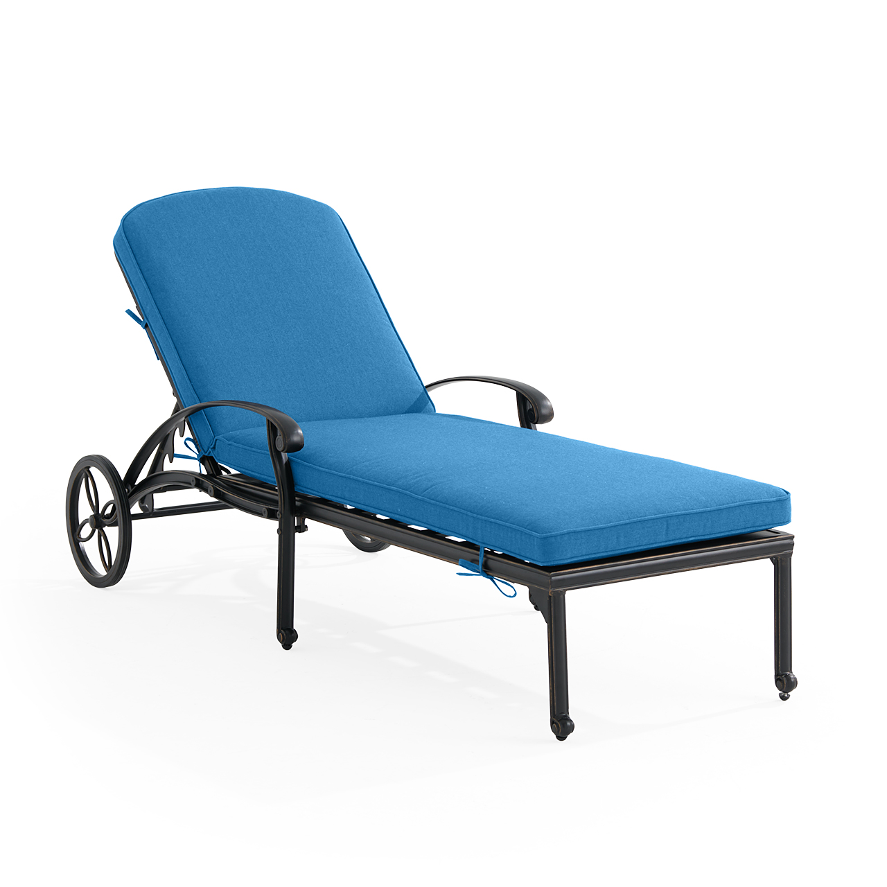 Roma Black Gold Cast Aluminum with Cushions Chaise Lounge (Canvas Regatta)