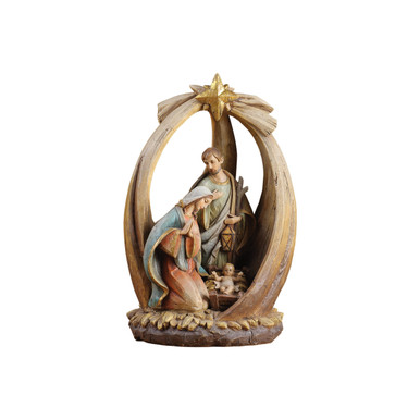 12 in. Holy Family Wood Arch Nativity - Fortunoff Backyard Store