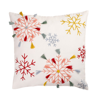 Found & Fable White Snowflake Throw Pillow, 18