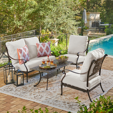 Outdoor Furniture Lokatse Naples Aged Bronze Cast Aluminum With