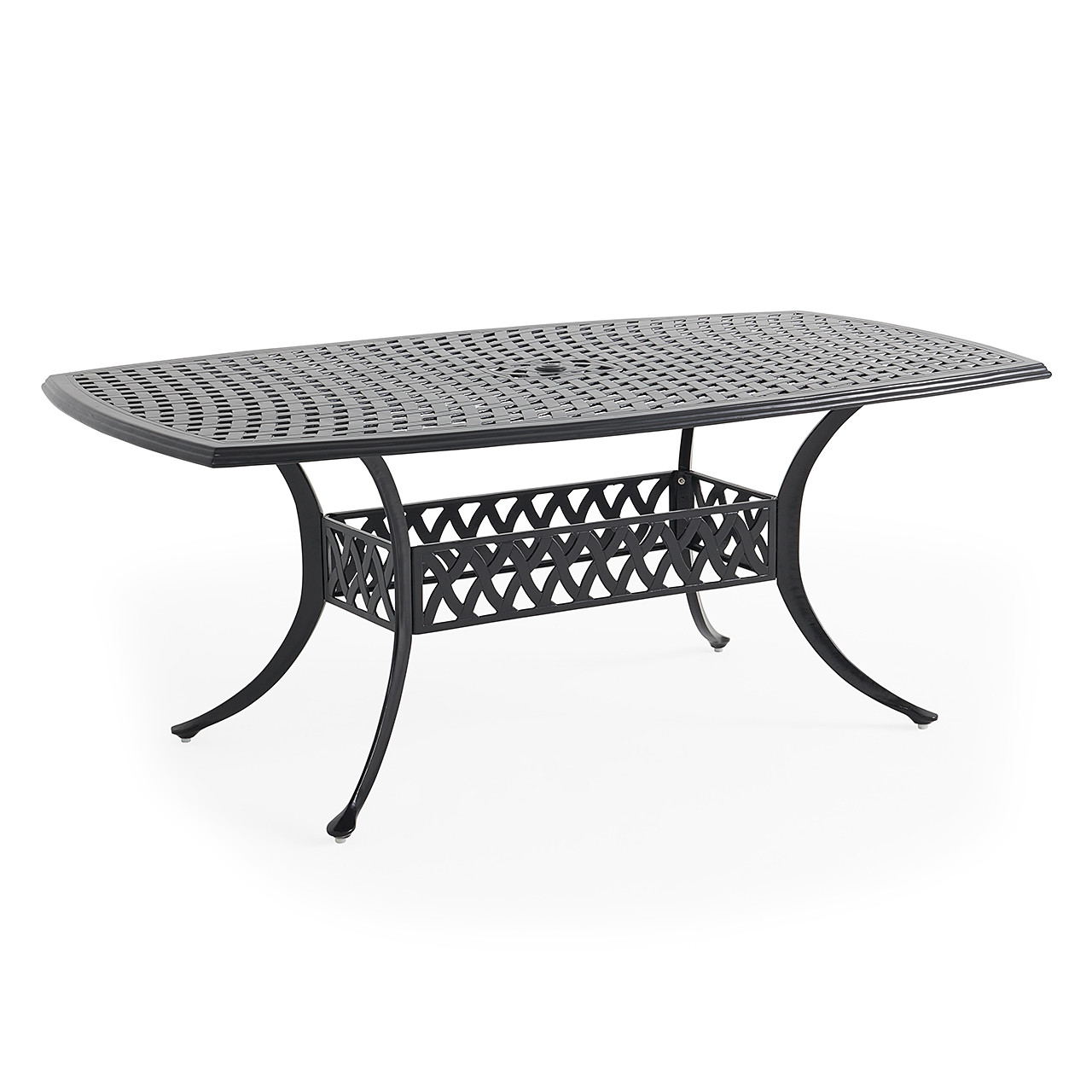 Tivoli Matte Black Cast Aluminum 72 x 42 in. Boat-Shaped Dining Table (Finish: Black)