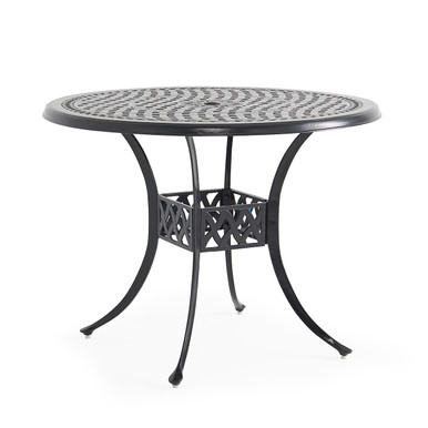 Tivoli Matte Black Cast Aluminum 48 in. D Gathering Height Table