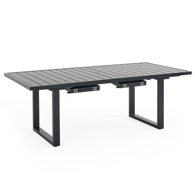Chelsea Textured Black Aluminum 84-114 x 44 in. Double Extension