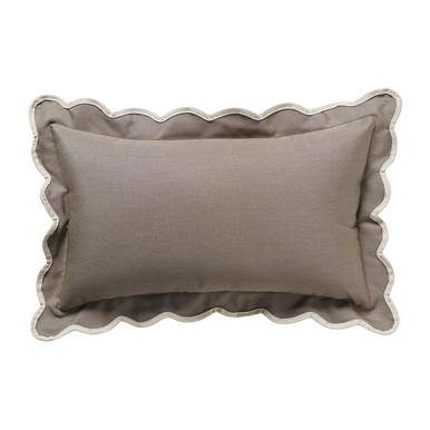 Taupe and Natural 12 x 20 in. Lumbar Pillow with Welted Flange