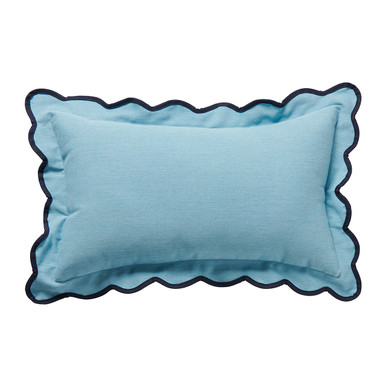 Mineral and Navy 12 x 20 in. Lumbar Pillow with Welted Flange