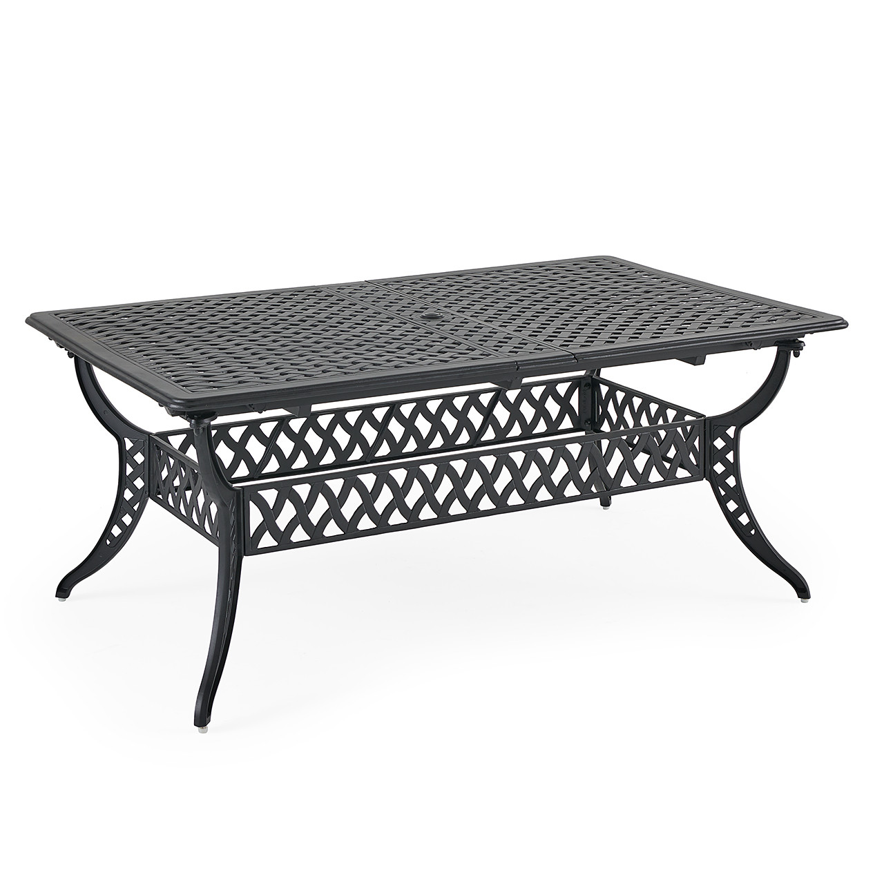Tivoli Matte Black Cast Aluminum 71-103 x 44 in. Extension Dining Table (Finish: Black)