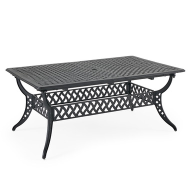 Tivoli Matte Black Cast Aluminum 71-103 x 44 in. Extension Dining