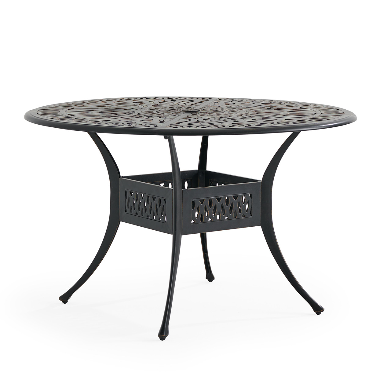 Roma Black Gold Cast Aluminum 48 in. D Dining Table (Black)