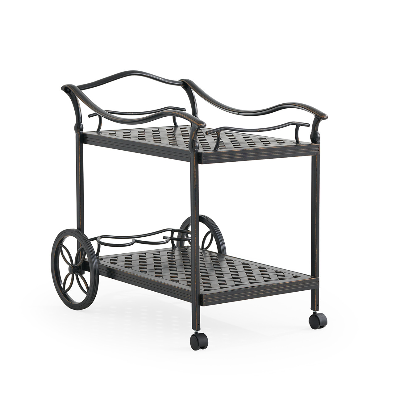 Roma Black Gold Cast Aluminum Serving Cart (Black)
