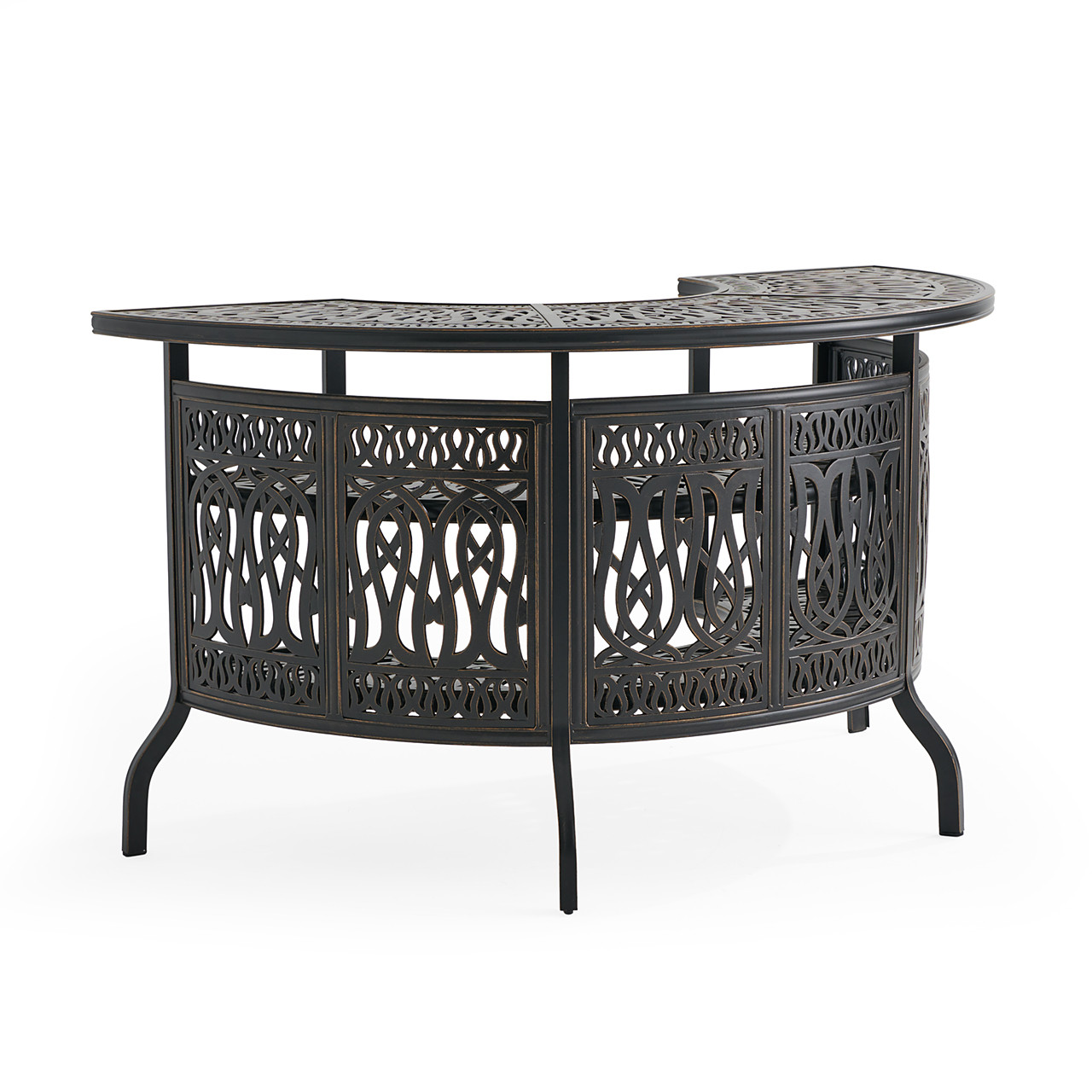 Roma Black Gold Cast Aluminum 75 x 39 in. Party Table (Black)