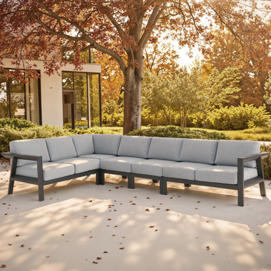St. Lucia Midnight Aluminum with Cushions 5 Piece Sectional