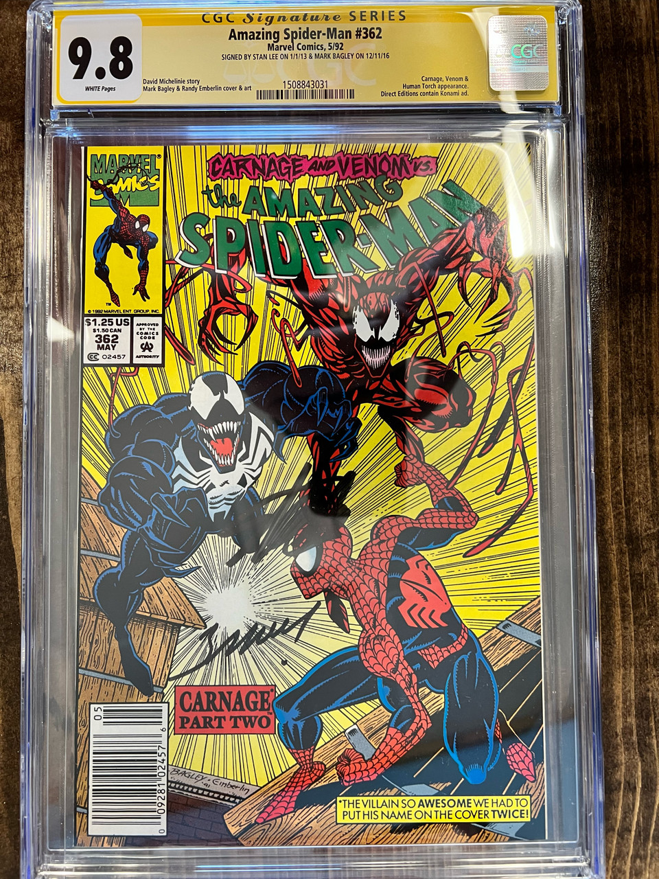 Amazing Spider man 362 CGC 9.8 WP Signature Series: Stan Lee