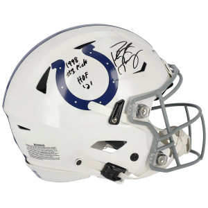 Peyton Manning Indianapolis Colts Fanatics Authentic Autographed Riddell Speed Flex Authentic Helmet with "1998 #1 Pick" and "HOF 21" Inscriptions Peyton Manning Indianapolis Colts Fanatics Authentic Autographed Riddell Speed Flex Authentic Helmet with "1998 #1 Pick" and "HOF 21" Inscriptions