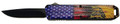 XCaliber Knife Company Don't Tread on Me Medium OTF Drop Point Knife with 3.20-inch 440C Stainless Steel Blade and US Flag Aluminum Handle