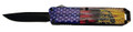 XCaliber Knife Company Don't Tread on Me Small 2.75-Inch Drop Point OTF Knife with US Flag Handle and Nylon Sheath