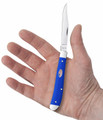 Case 16403 Slimline Trapper Folding Knife with Carbon Steel Clip Point Blade and Royal Blue Synthetic Handle