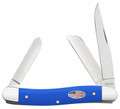 Case Stockman 16402 Medium Folding Knife with Carbon Steel Blades and Royal Blue Handle