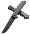 Columbia River Helical Black D2 Steel Tanto Knife / Flipper Opening
